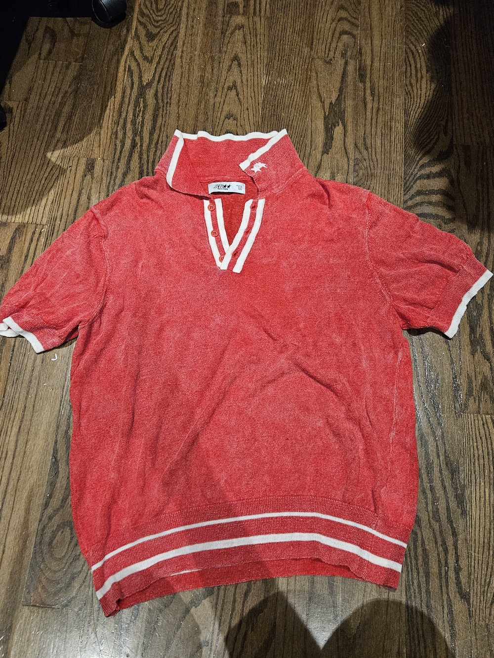Zara Red Polo with White Trim